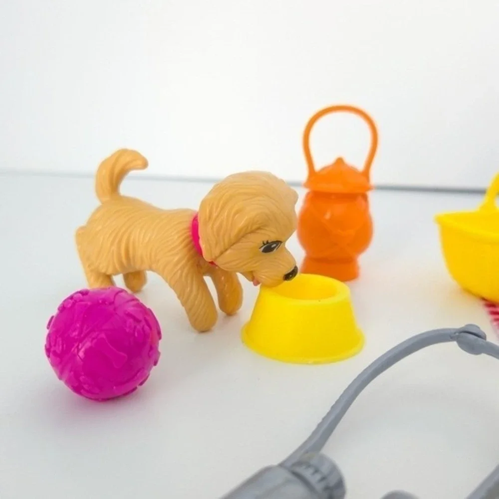 Barbie Puppy Picnic Camping Fun Doll Accessories Set- Bobble Head Dog,‎ Fishing